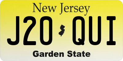 NJ license plate J20QUI