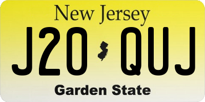 NJ license plate J20QUJ