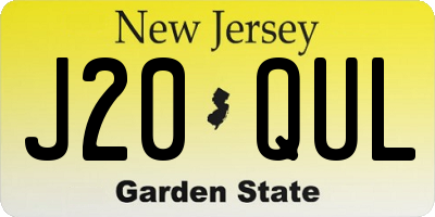NJ license plate J20QUL