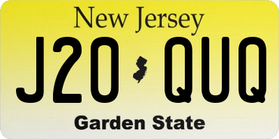 NJ license plate J20QUQ