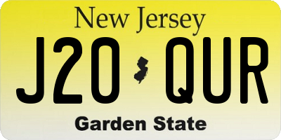 NJ license plate J20QUR