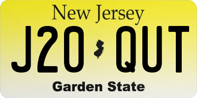 NJ license plate J20QUT