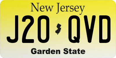 NJ license plate J20QVD