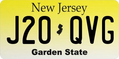 NJ license plate J20QVG