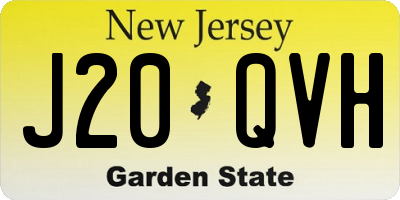 NJ license plate J20QVH