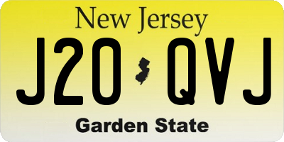NJ license plate J20QVJ