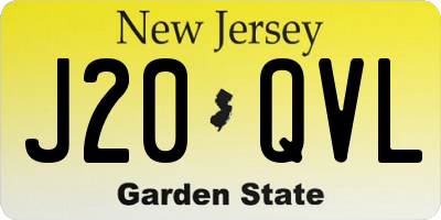 NJ license plate J20QVL