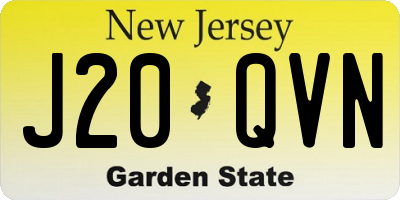 NJ license plate J20QVN