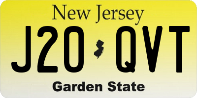 NJ license plate J20QVT