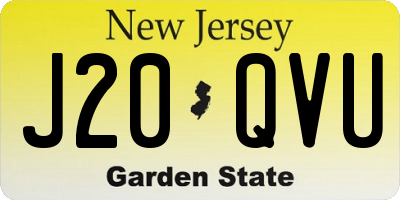 NJ license plate J20QVU
