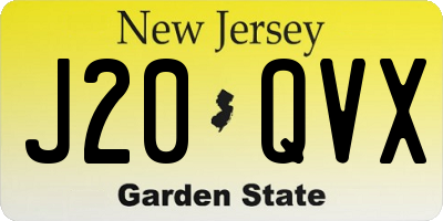 NJ license plate J20QVX