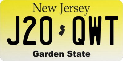 NJ license plate J20QWT