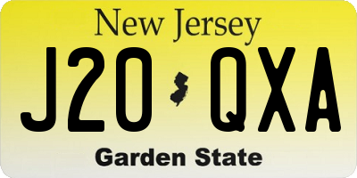 NJ license plate J20QXA