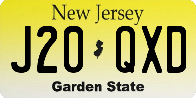 NJ license plate J20QXD