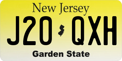 NJ license plate J20QXH