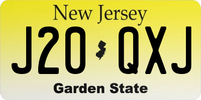 NJ license plate J20QXJ