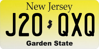 NJ license plate J20QXQ