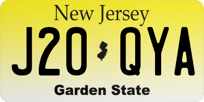 NJ license plate J20QYA
