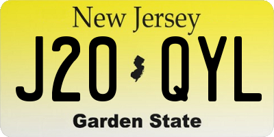 NJ license plate J20QYL