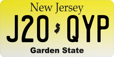 NJ license plate J20QYP
