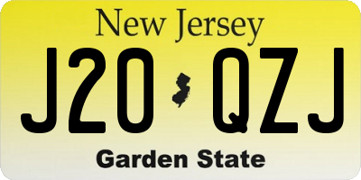NJ license plate J20QZJ
