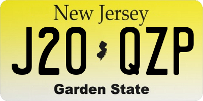 NJ license plate J20QZP