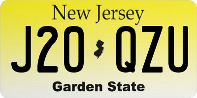 NJ license plate J20QZU