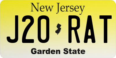 NJ license plate J20RAT