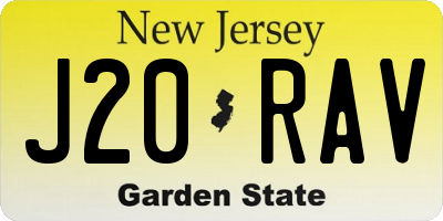 NJ license plate J20RAV