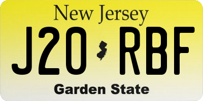 NJ license plate J20RBF
