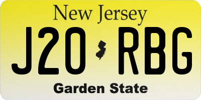 NJ license plate J20RBG