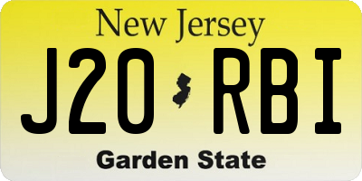 NJ license plate J20RBI