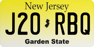 NJ license plate J20RBQ