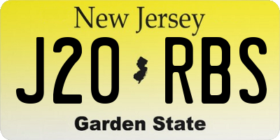 NJ license plate J20RBS