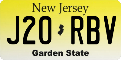 NJ license plate J20RBV