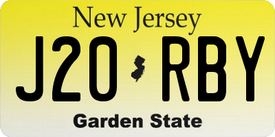 NJ license plate J20RBY