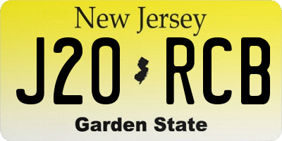 NJ license plate J20RCB