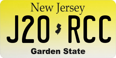 NJ license plate J20RCC