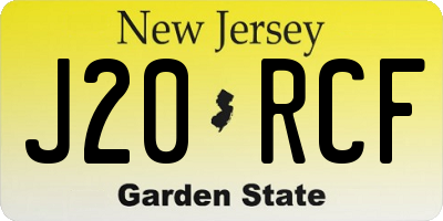 NJ license plate J20RCF