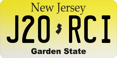 NJ license plate J20RCI