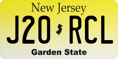 NJ license plate J20RCL