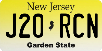 NJ license plate J20RCN