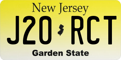 NJ license plate J20RCT