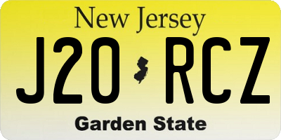 NJ license plate J20RCZ