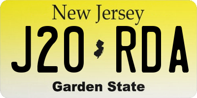 NJ license plate J20RDA