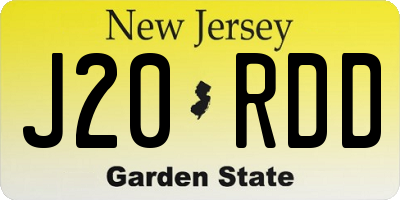 NJ license plate J20RDD