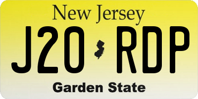 NJ license plate J20RDP