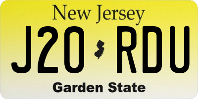 NJ license plate J20RDU