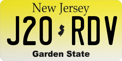 NJ license plate J20RDV