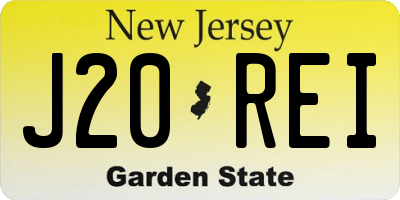 NJ license plate J20REI